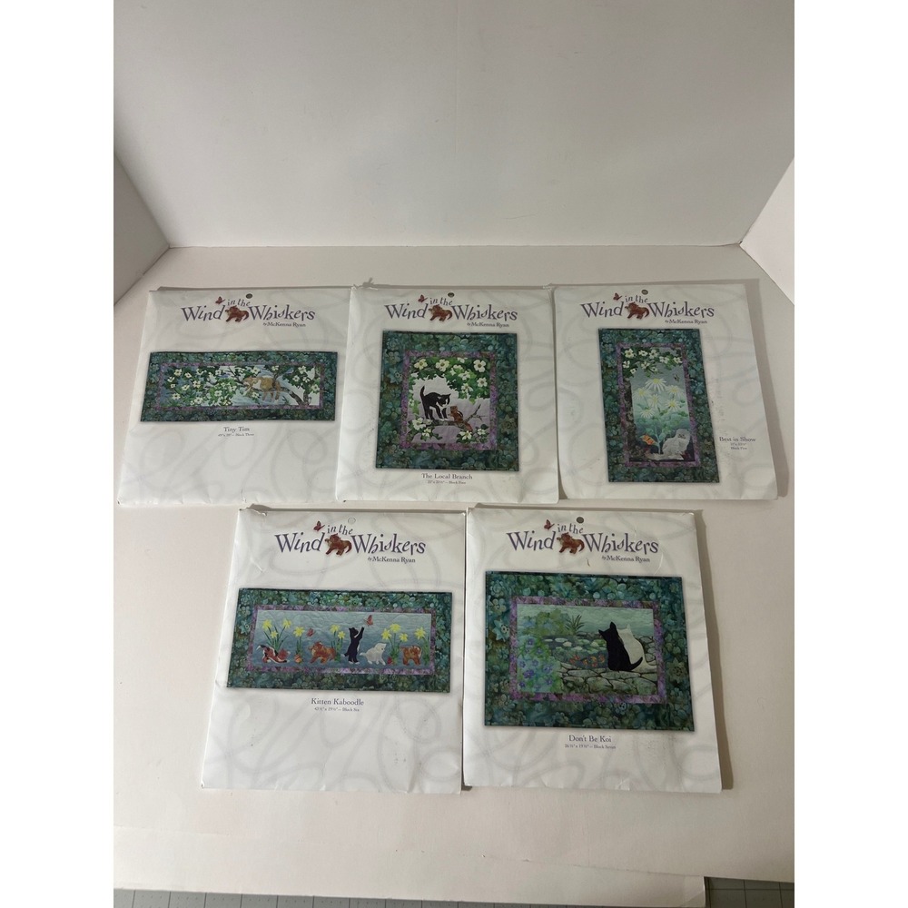 McKenna Ryan In the Wind and Whiskers‎ Quilt Pattern Set Blocks 3-7 Cats Hoffman